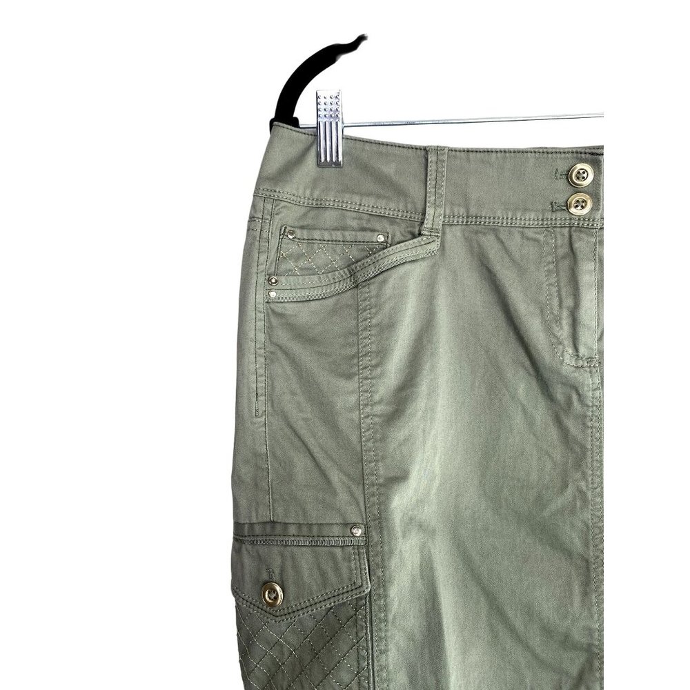 White House Black Market Olive Cargo Skirt 2 - Picture 3 of 9